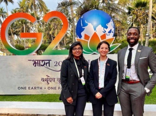 Terrina Govender, Reem Bunyan and Ebele Anidi at the first G20 Health Working Group